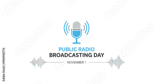 Public Radio Broadcasting Day Logo Design.