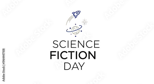 Science fiction day logo graphic design.