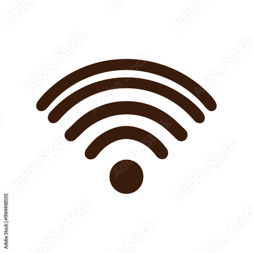 Brown Wi-Fi signal icon on white background.