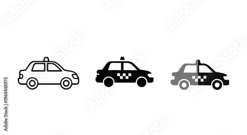 Simple Taxi Car Icons Set