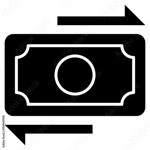 Money Transfer icon in glyph style, suitable for finance, banking, business concept illustrations