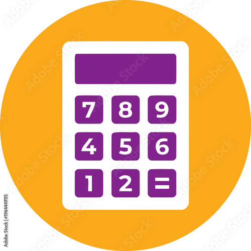 A digital illustration of a calculator on an orange background.