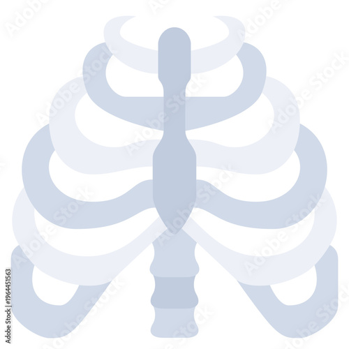 Human rib cage anatomy flat icon, thoracic cage illustration for medical and health education