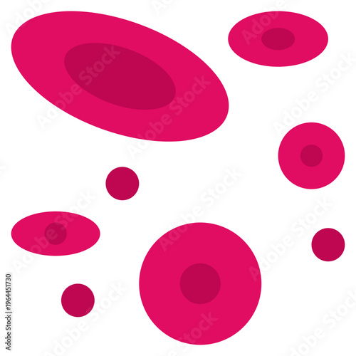 Human red blood cells flat icon, anatomical erythrocytes illustration for medical and hematology education