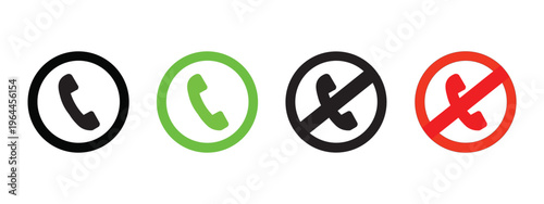 Call and no-call icons for communication status or options.
