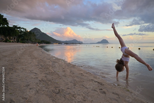 handwalking on the beach