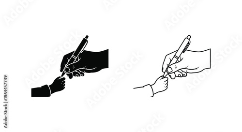 Drawing hands holding pencils sketching Vector