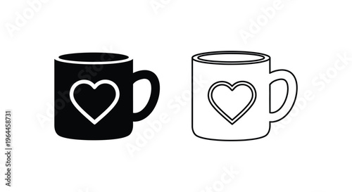 Heart coffee mug Vector