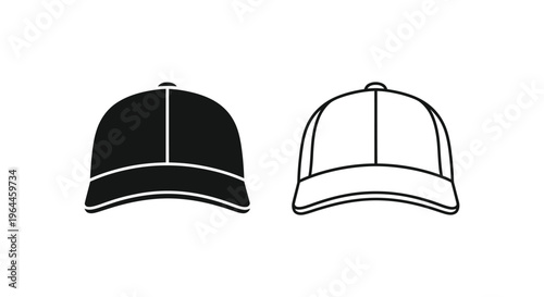 Black and white baseball caps Vector