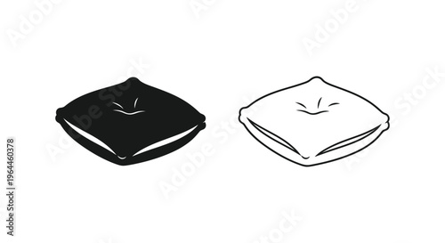 Black and white pillow covers with pillowcases Vector