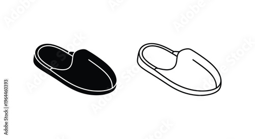 Black and white slippers icon Vector