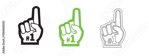 Number one foam finger icons celebrating victory or achievement.