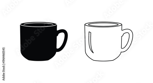 Black and white coffee mugs Vector