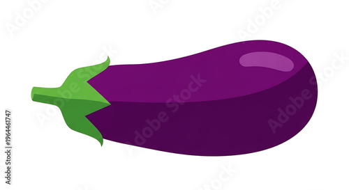 A vibrant purple eggplant icon on a clean white background, perfect for culinary or health-related designs