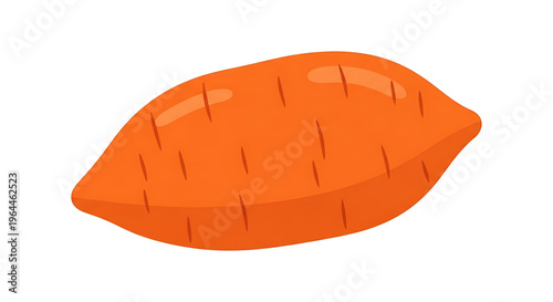 A vibrant orange carrot icon with a glossy appearance and subtle shading, designed as a flat vector graphic