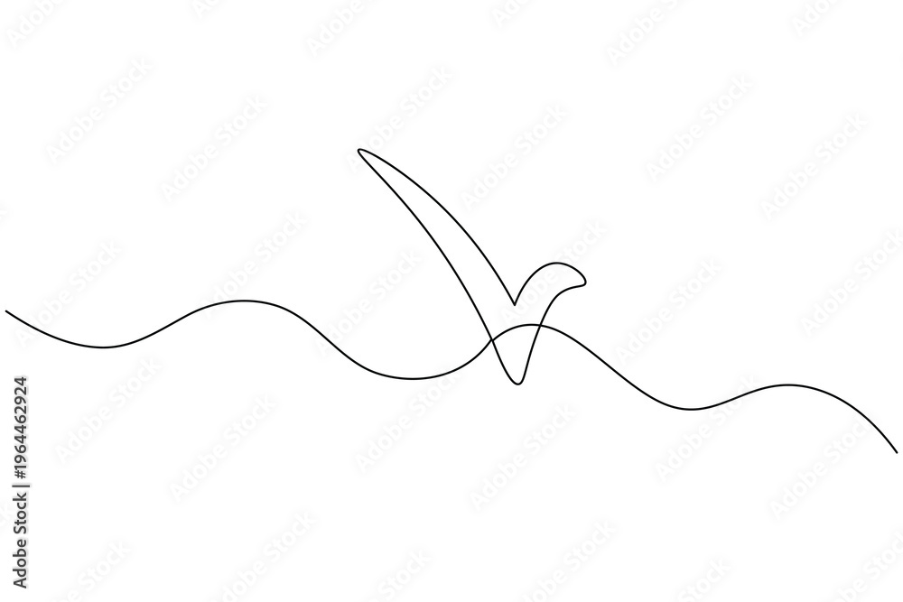 Obraz premium Check mark minimalist one line illustration of check mark icon 
