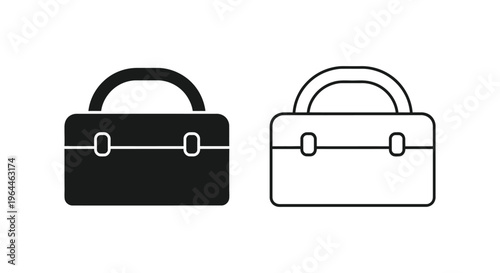 Black and white briefcase icon Vector