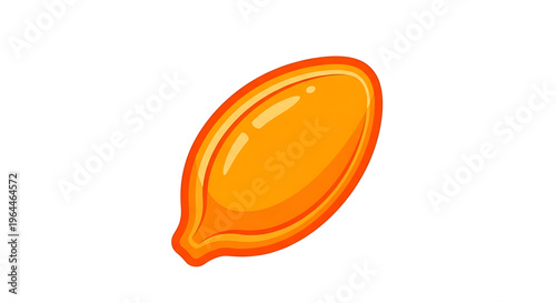 A vibrant orange capsule icon on a clean white background, symbolizing health and wellness
