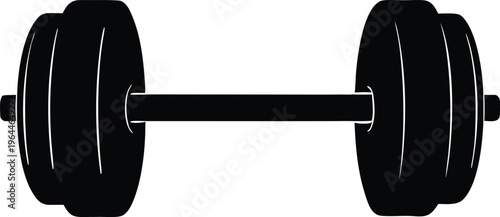 Gym Dumbbell Weight Silhouette Vector