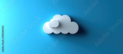 White cloud icon on blue background; data storage