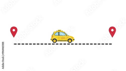 Taxi Car Navigation Concept, Ride Sharing, Urban Transportation