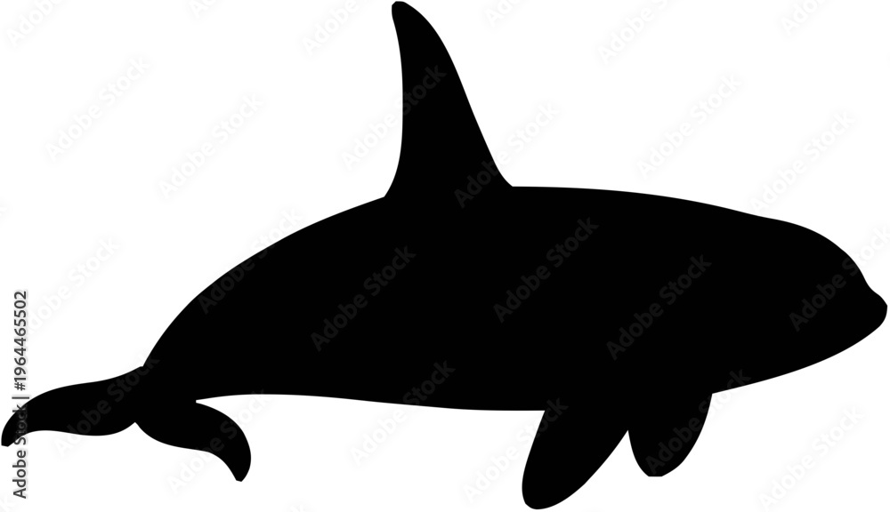 Obraz premium Orca Killer Whale Silhouette – Flat Vector Plotter Cut File