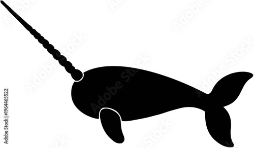 Narwhal Silhouette – Flat Vector Plotter Cut File