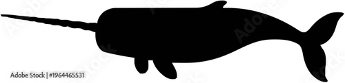 Narwhal Silhouette – Flat Vector Plotter Cut File
