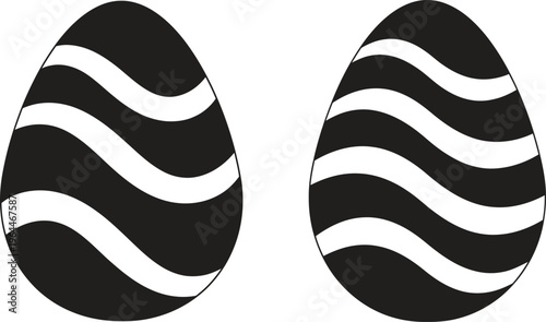 Easter day decorative black and white striped eggs