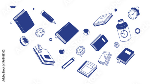 Academic tools: An artistic illustration showcasing an array of academic instruments, symbolizing learning, knowledge and a dedication to education.