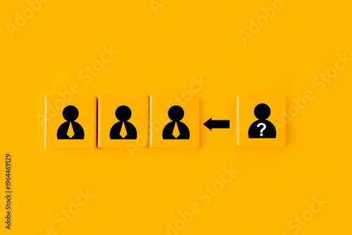 Who is a new member in our team?; Join us concept; Human resource management and recruitment 