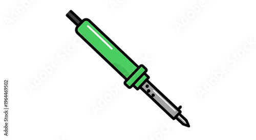 A green soldering iron icon for electronics and DIY projects