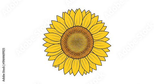A vibrant yellow sunflower icon with a brown center, designed in a flat and minimal style.