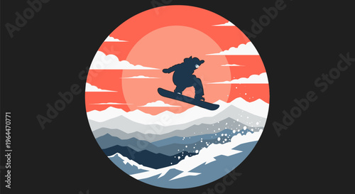 Silhouette of a snowboarder mid-air performing a jump.