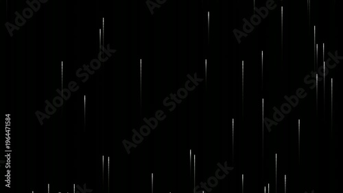 White Vertical Streaks: Digital Rain Falling on a Black Canvas