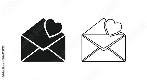 Love letters envelope hearts Vector