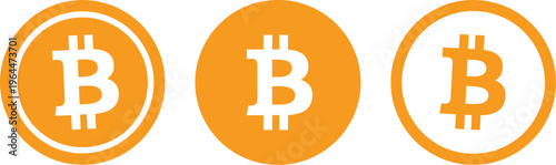 Bitcoin cryptocurrency BTC logo, minimal vector symbol for digital currency