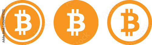Bitcoin cryptocurrency BTC logo, minimal vector symbol for digital currency