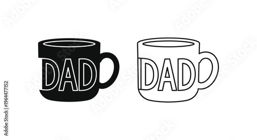 Dad fathers day mug Vector