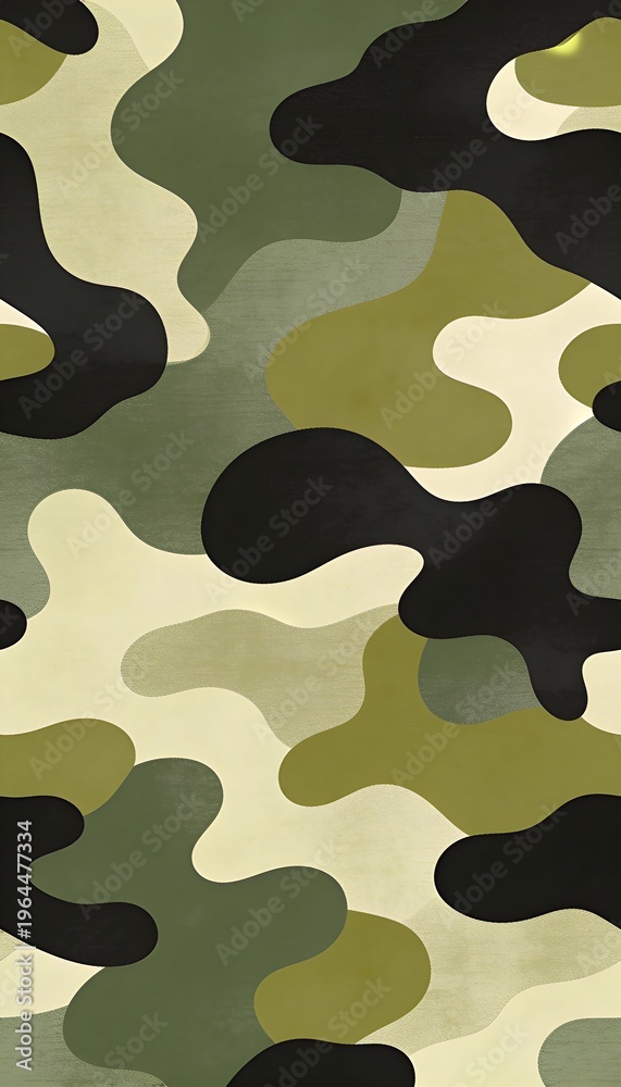 Fototapeta premium Abstract camouflage pattern with organic shapes in green and black tones