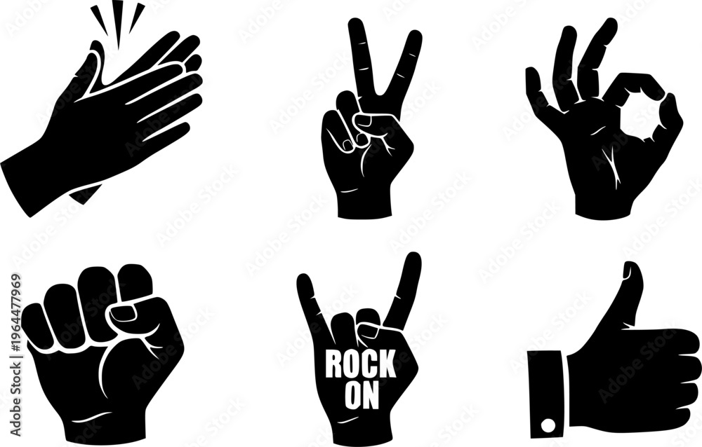 Fototapeta premium set of hand gestures