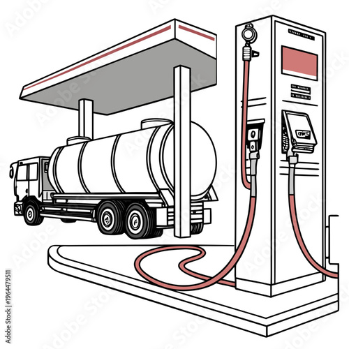 Fuel truck at gas station tanker truck fuel pump energy