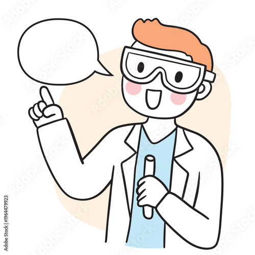 Scientist Explaining with Test Tube.