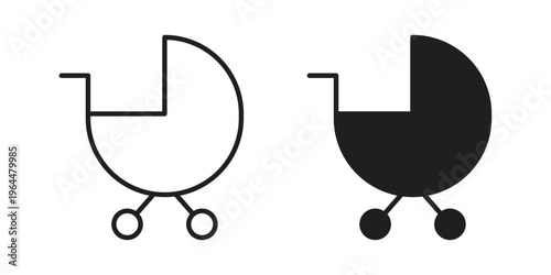 Baby carriage icons collection vector design illustration isolated. EPS10