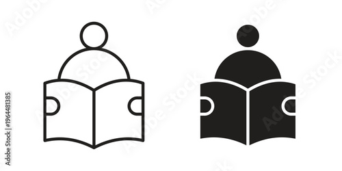 Book open reader icons collection vector design illustration isolated. EPS10