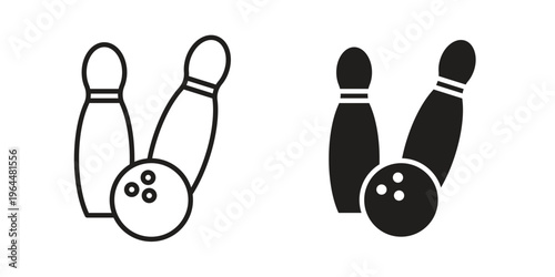 Bowling icons collection vector design illustration isolated. EPS10