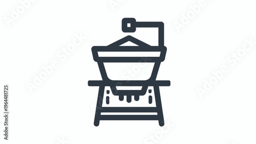 Vector illustration of a cooking pot on a burner, representing culinary activities and kitchen equipment