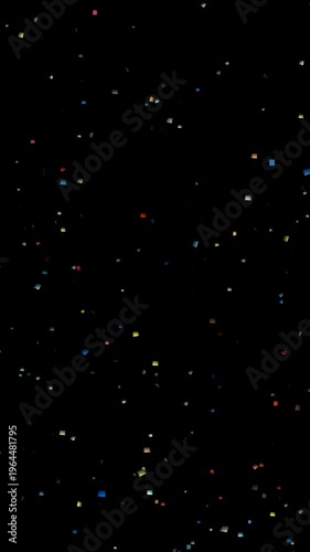 falling confetti on black background, animated confetti background
