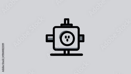 Vector icon of an electrical outlet tester featuring a bold outline and flat design, ideal for power safety and circuit integrity checks