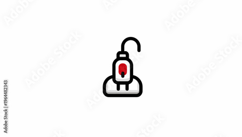 Bold outline flat design vector icon of an electrical outlet tester, indicating power safety and connection status